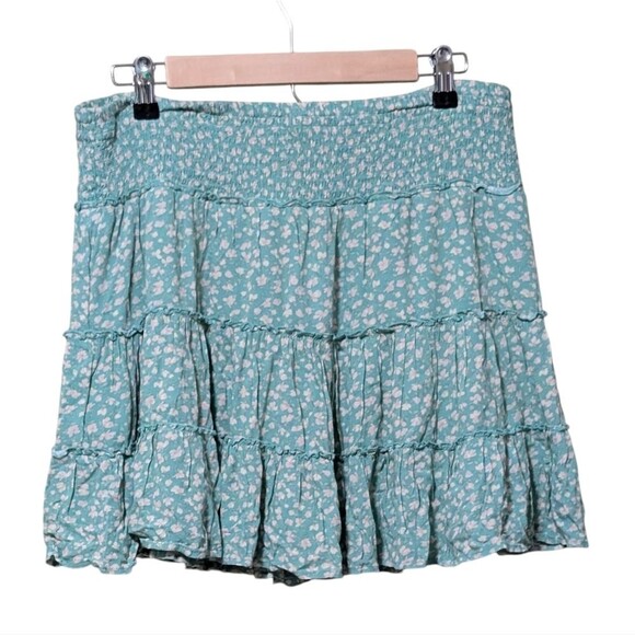 NWT American Eagle tiered ruffle ditzy floral skirt size Large whimsical fairy - Picture 2 of 10
